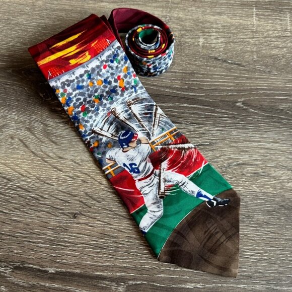 American Sports Baseball Multicolor Men's Neck Tie. - Picture 1 of 4